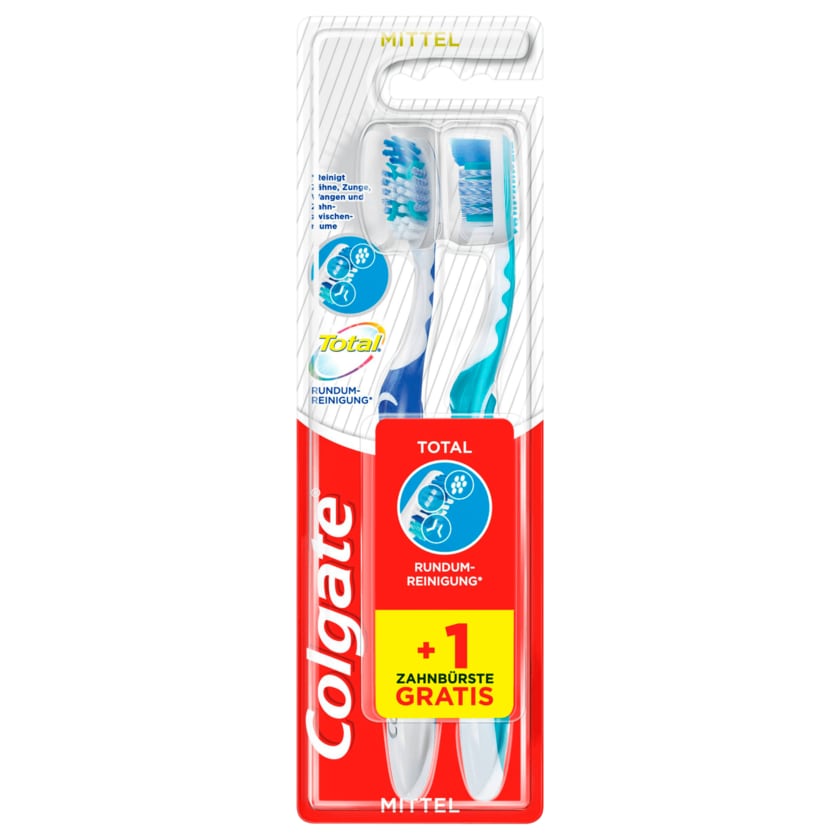 Colgate Total Zahnbürste Rundum-Reinigung Medium 2 Stück